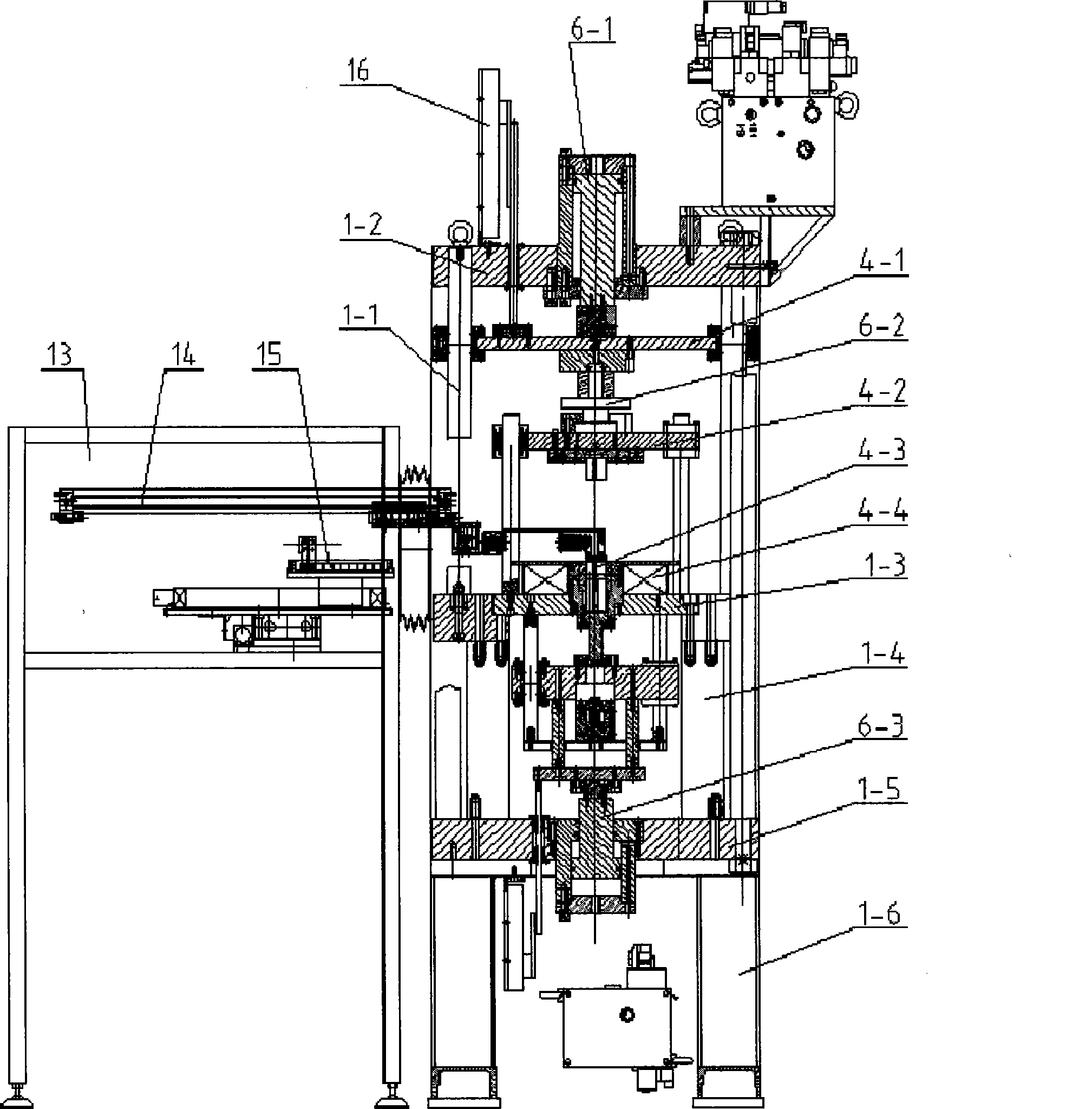 Oil press for automatically moulding rare-earth magnetic powder