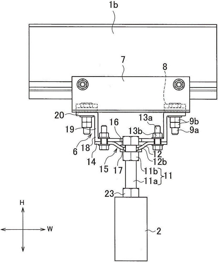 Spherical support component and solar panel stand fixing structure