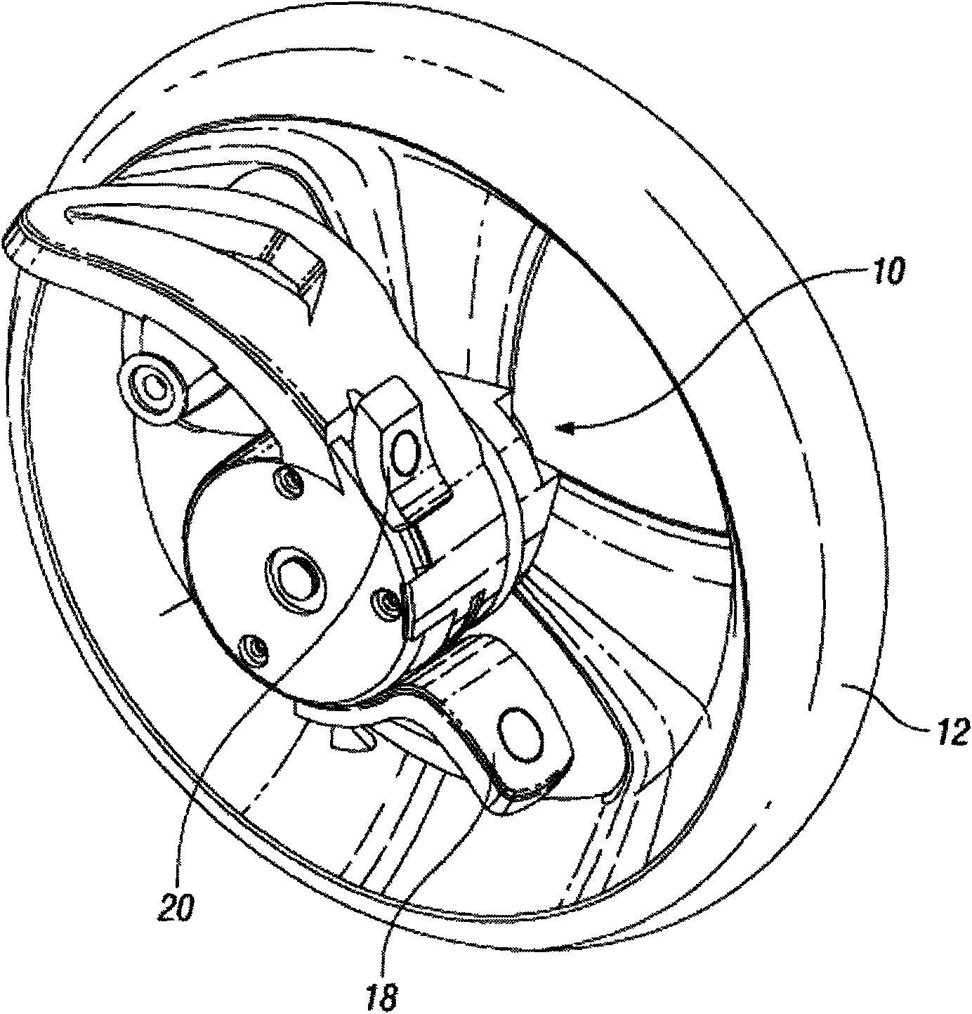 Wheel braking mechanism