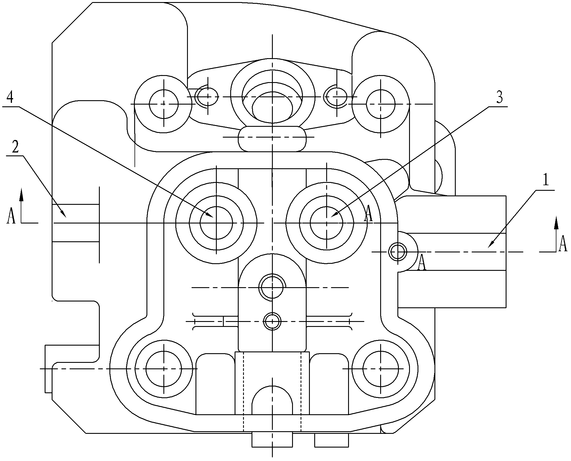 Die-cast air cylinder cover of air-cooled single-cylinder diesel engine