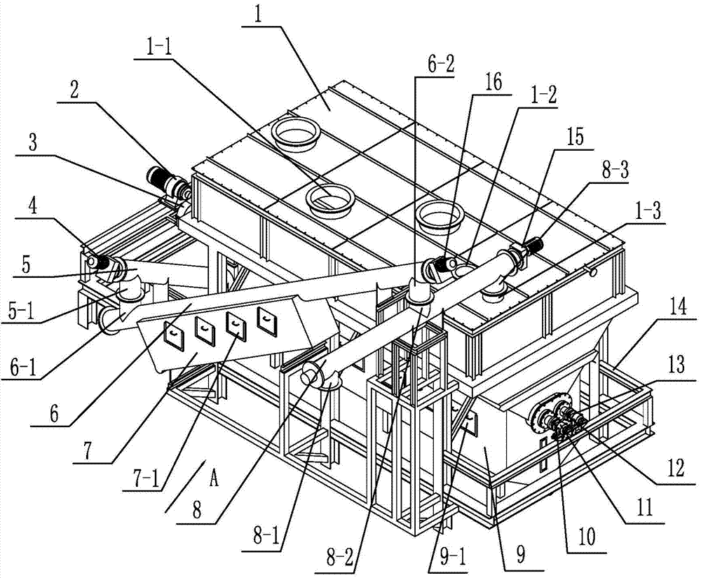 Mechanical and biochemical reaction device applied to coarse pulp of kitchen waste