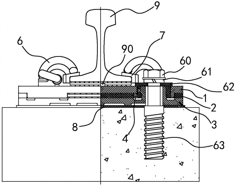 Upper locking type damping rail fastener