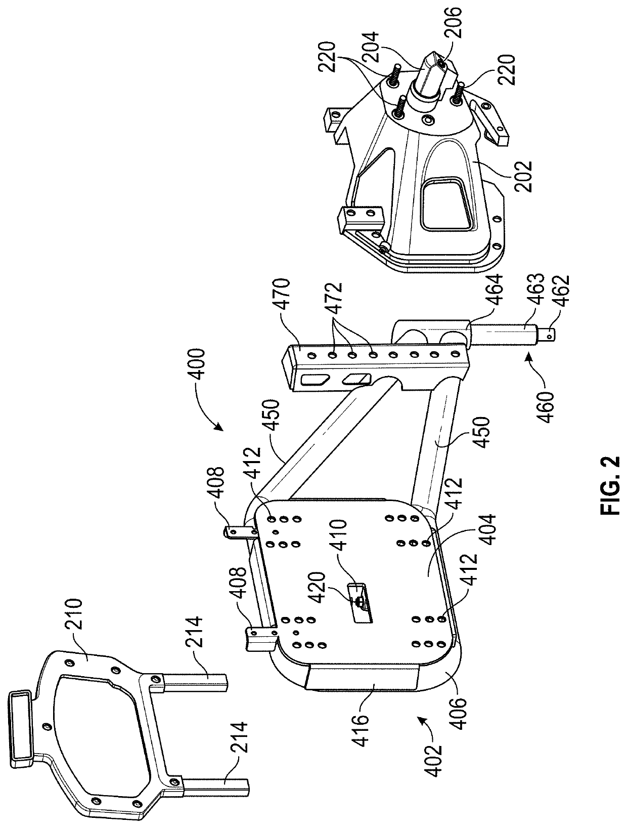 Swing away support assembly for spare tire carrier