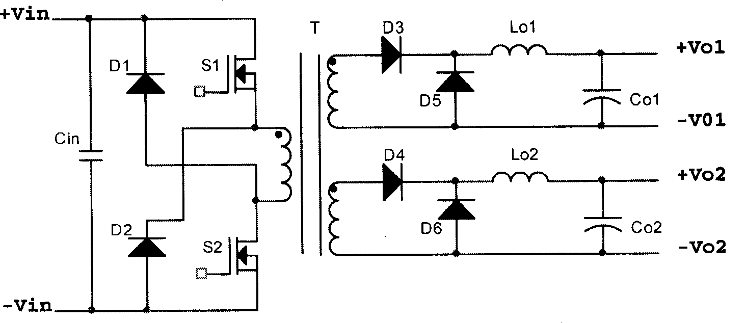 Multi-channel output DC-DC inverter