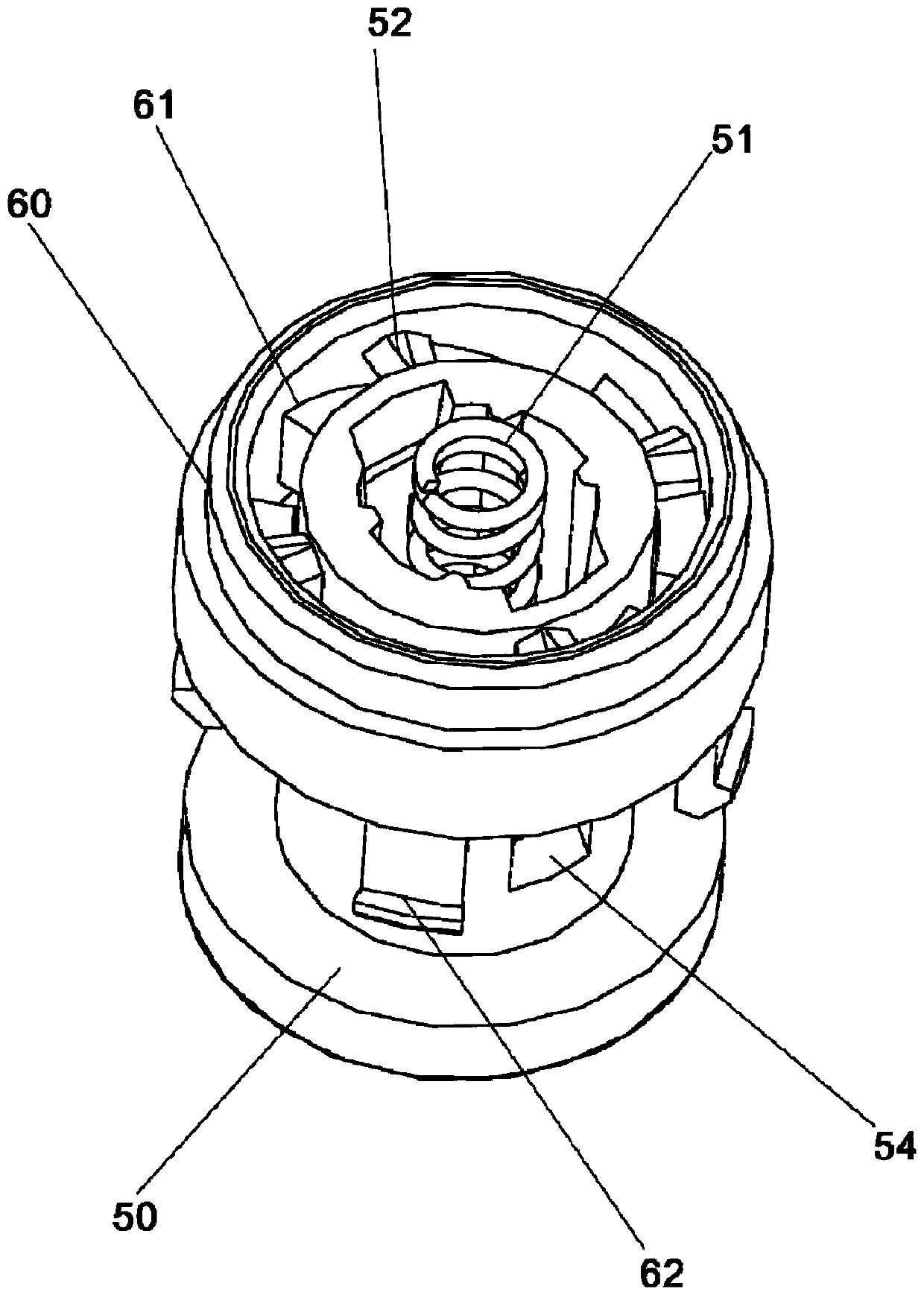 Clamping connection and separating assembly and sprinkler