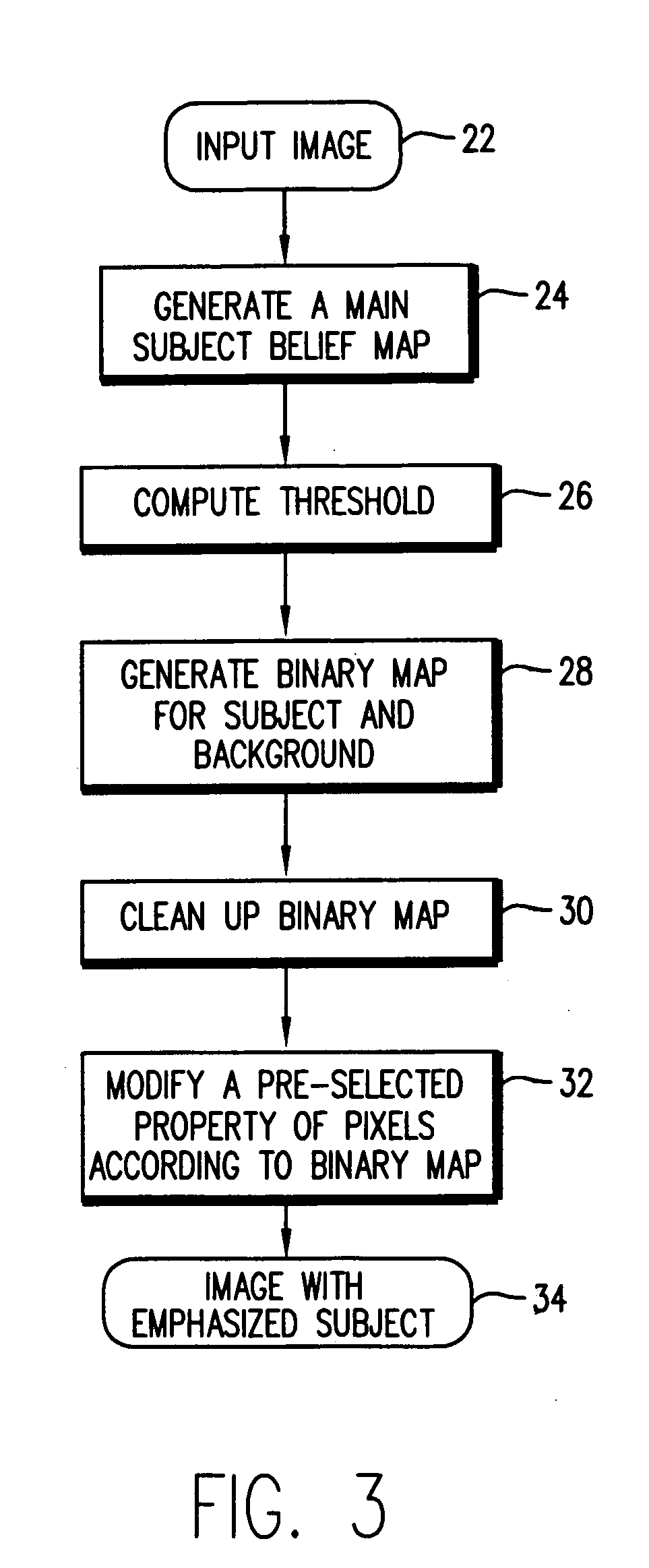 Digital image processing system and method for emphasizing a main subject of an image