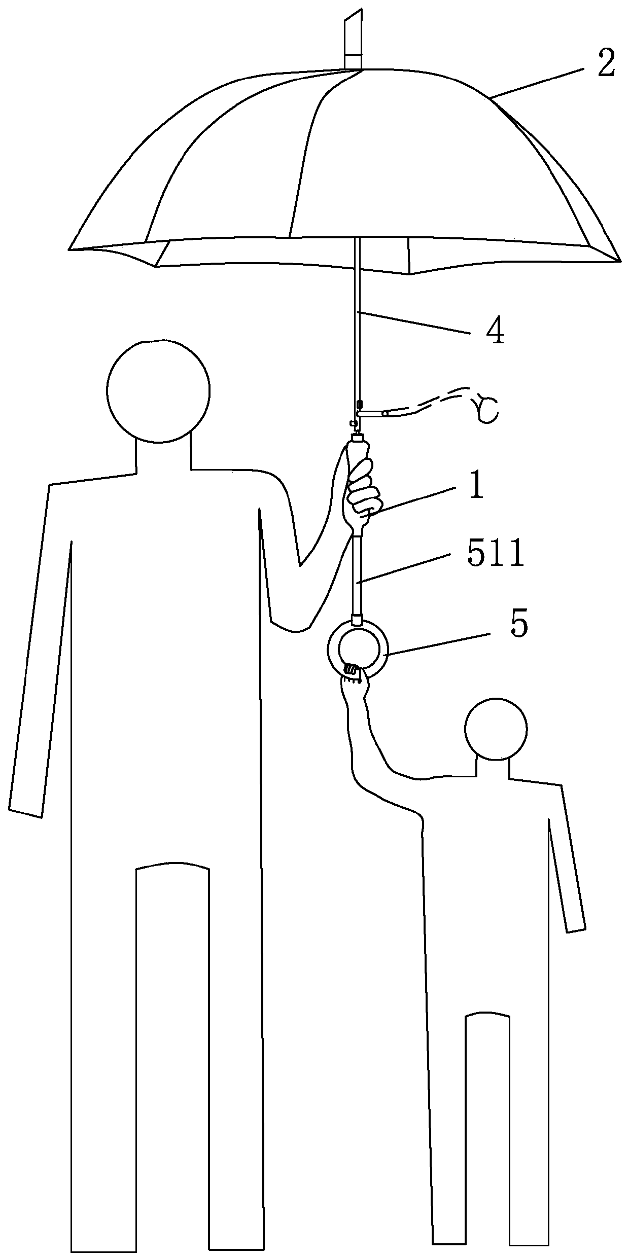 Labor-saving and convenient safety parent-child umbrella