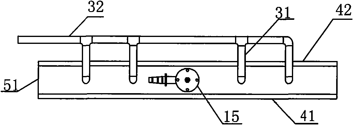 Micro-net component with continuous mobile line-shaped backwash and distributed with shock absorption and application method thereof