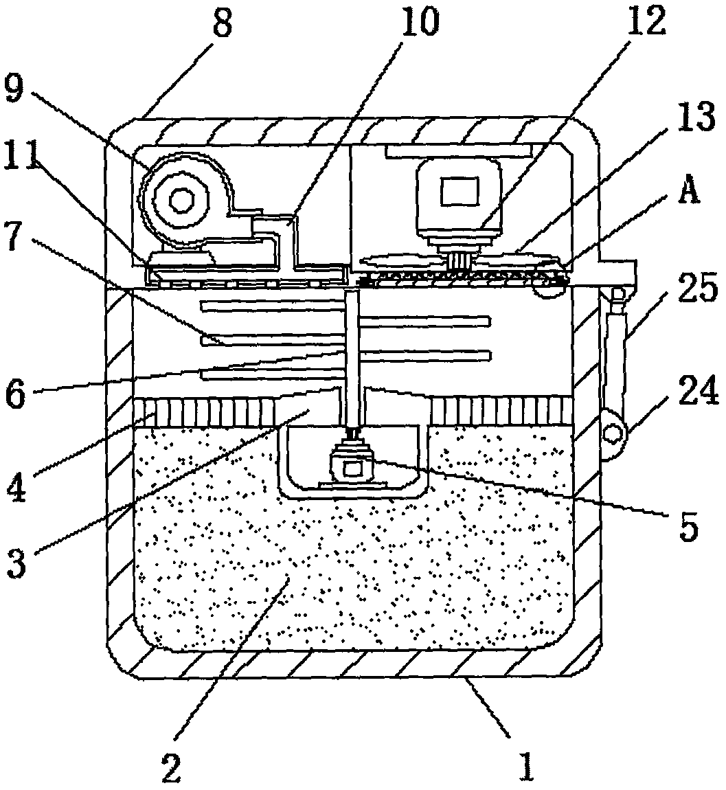 Municipal road fallen leaf treatment device facilitating sufficient crushing