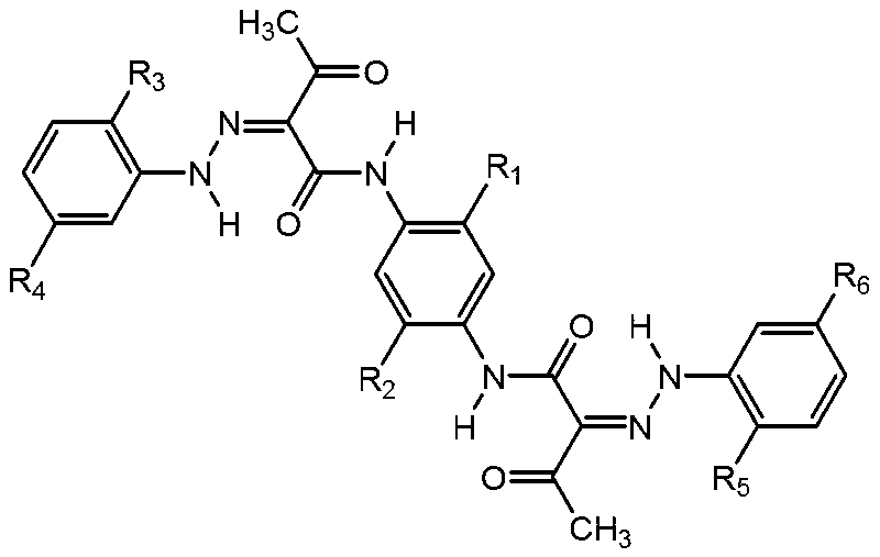 Preparation method of double-acetyl-p-phenylenediamine bisazo compound