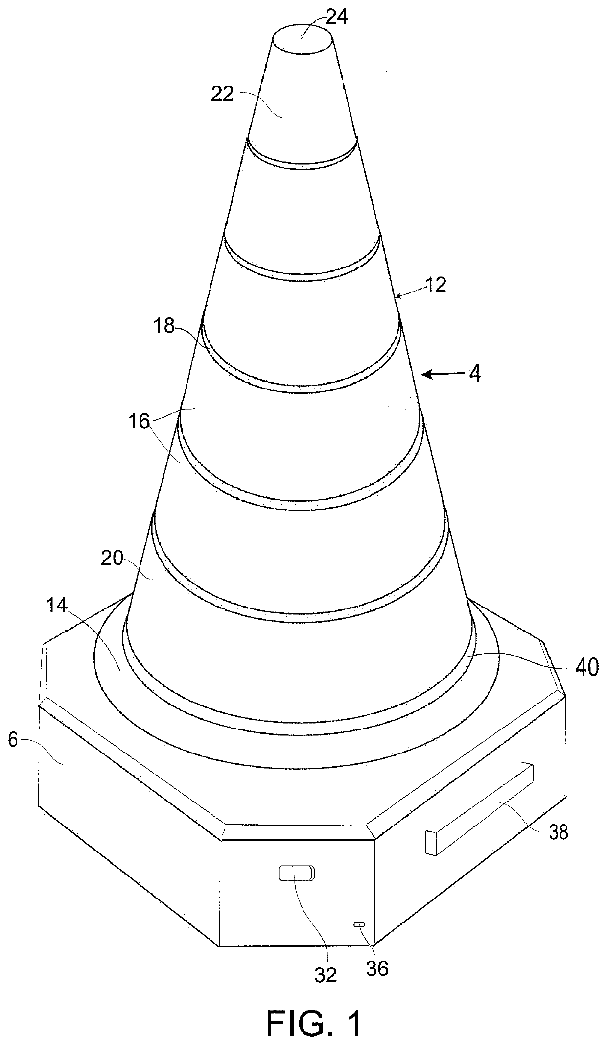 Mechanically expandable and collapsible traffic warning device