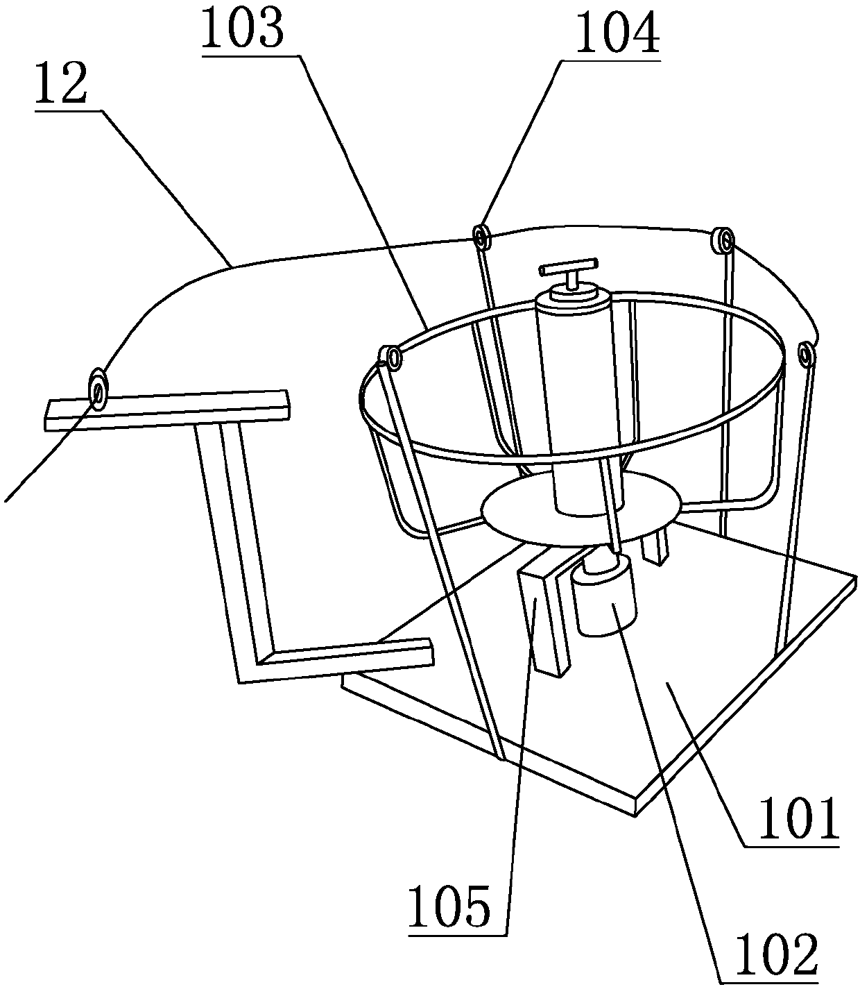 Straightening and bending welding device for frame spokes of safety net cover