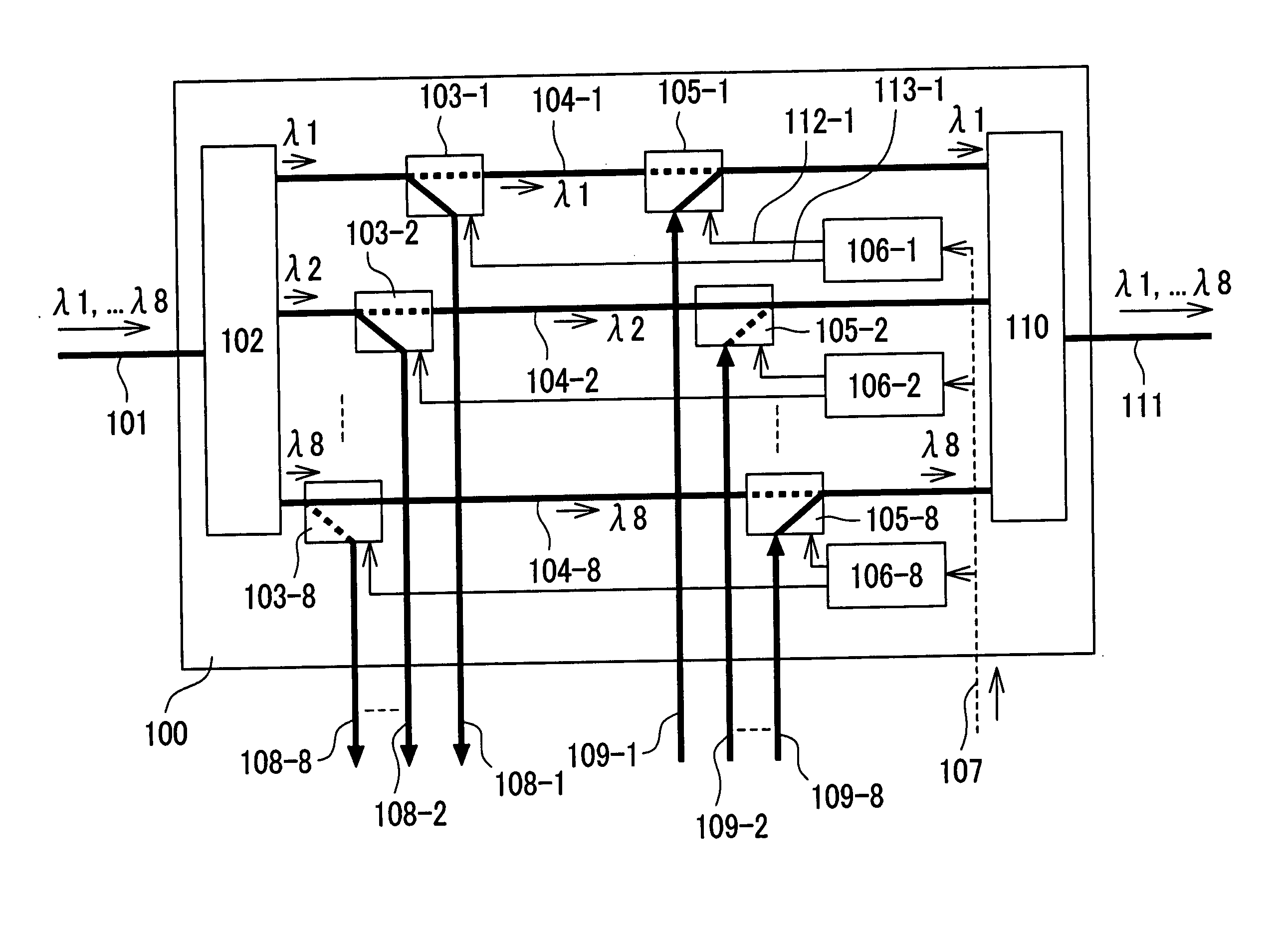 Optical add-drop multiplexer, and optical network equipment using the same