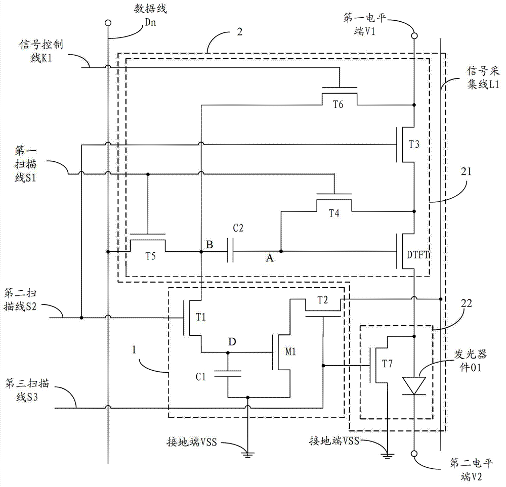 Touch display circuit structure and driving method thereof, array substrate and display device