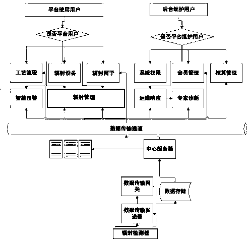 Radiation source real-time monitoring and managing system and method based on Internet of things