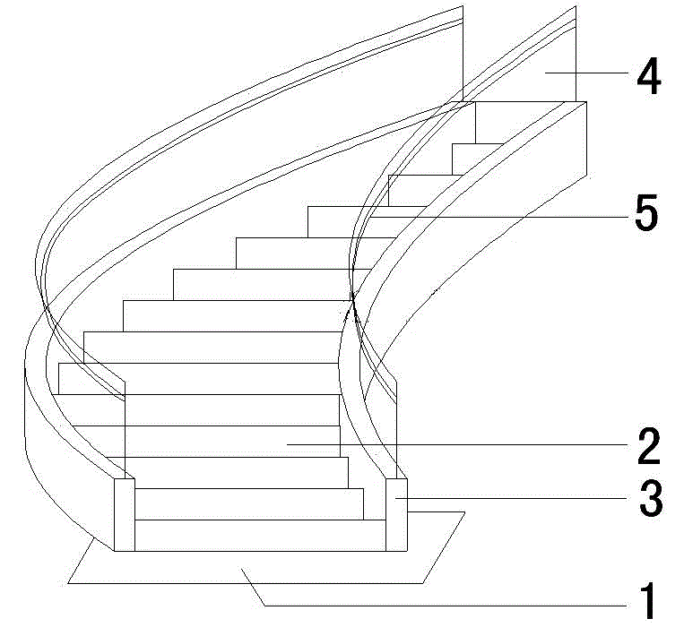 Non-support steel-structure spiral staircase