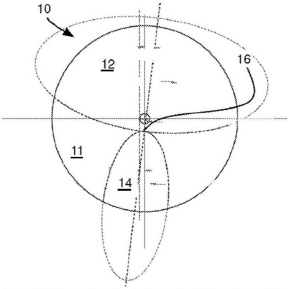 Non-progressive corridor bi-focal lens with substantially tangent boundary of near and distal visual fields