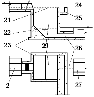 Blocking and controlling system for non-point source pollution in middle water network zone and construction method thereof