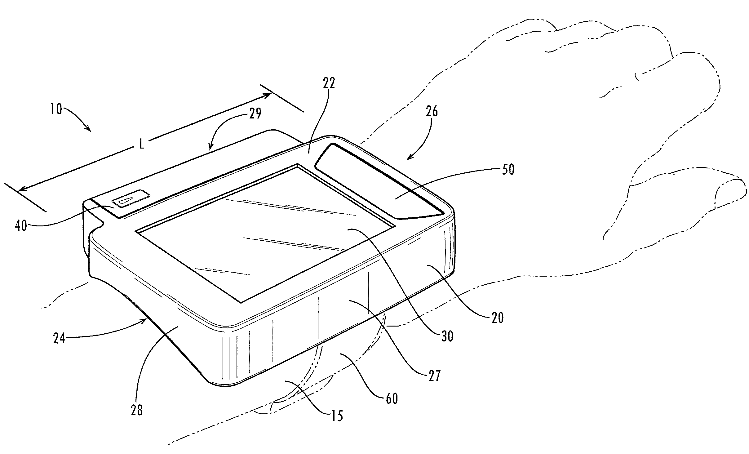 Wearable communication device with contoured back