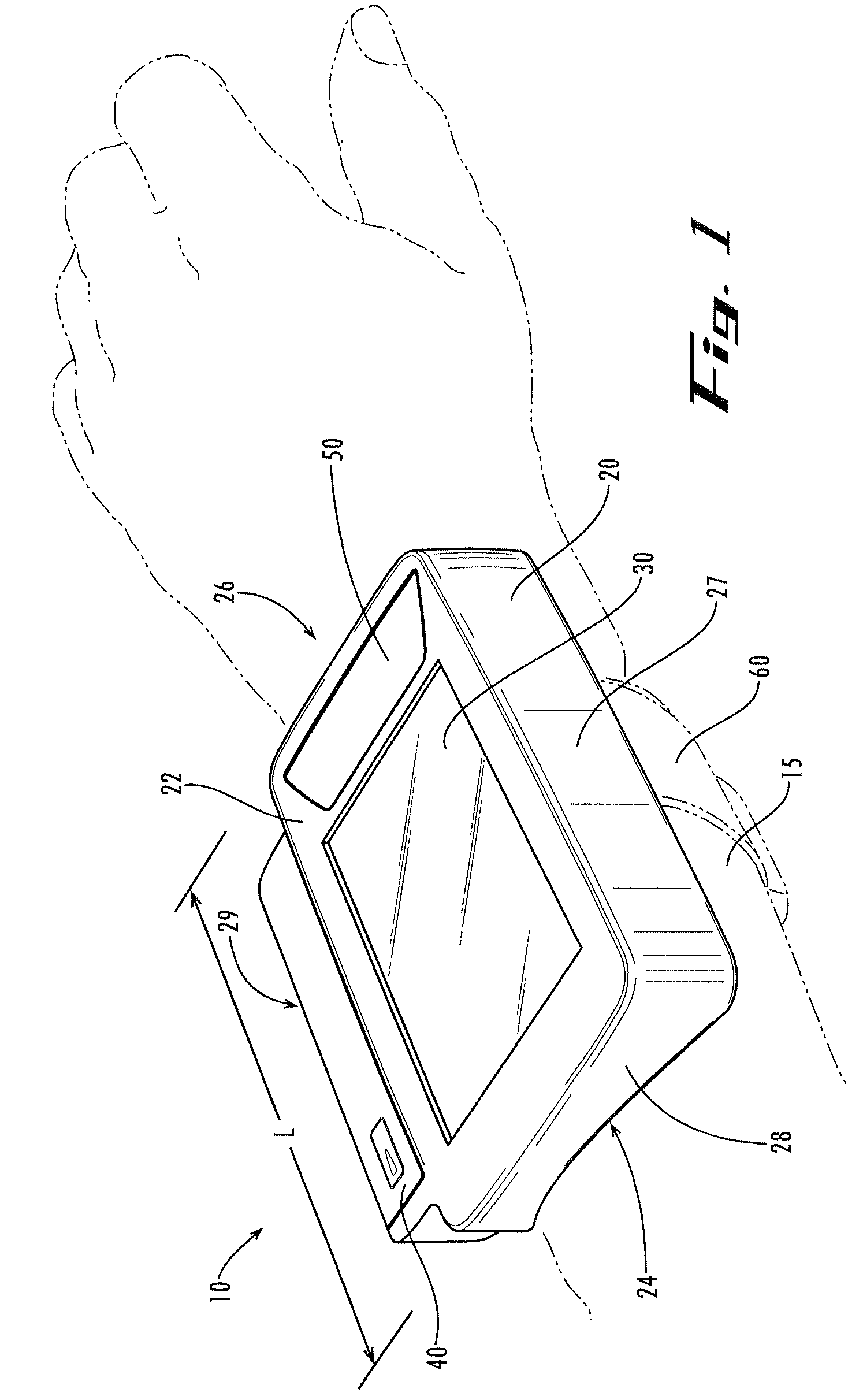 Wearable communication device with contoured back