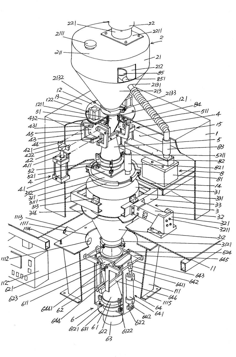 Discharged material filling bag-clamping mechanism for full-automatic quantitative packaging machine