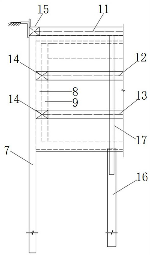 Underground vehicle base foundation pit construction method