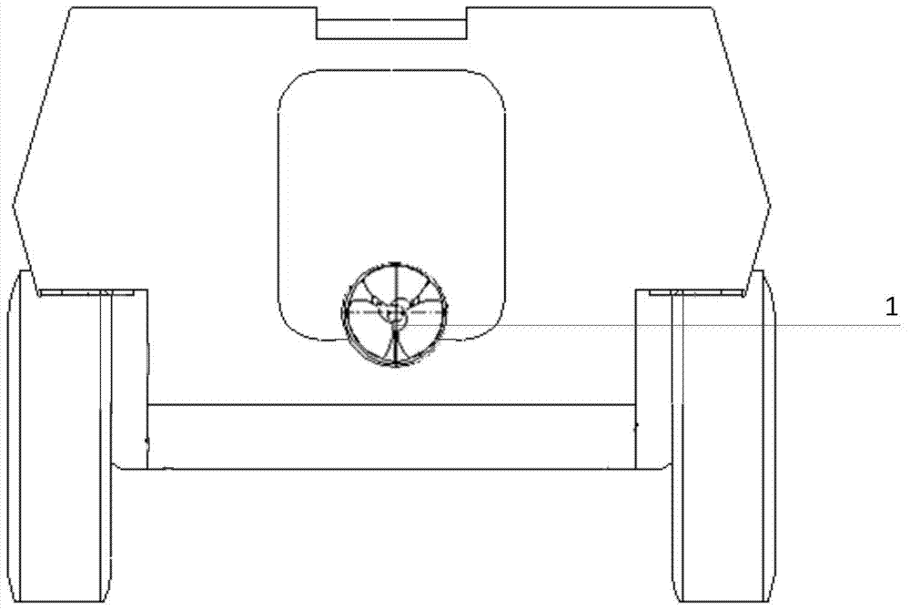 A propulsion assembly for an amphibious wheeled vehicle