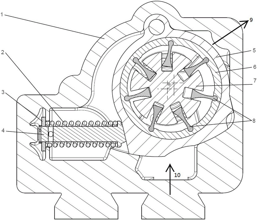 Single-action type variable vane pump