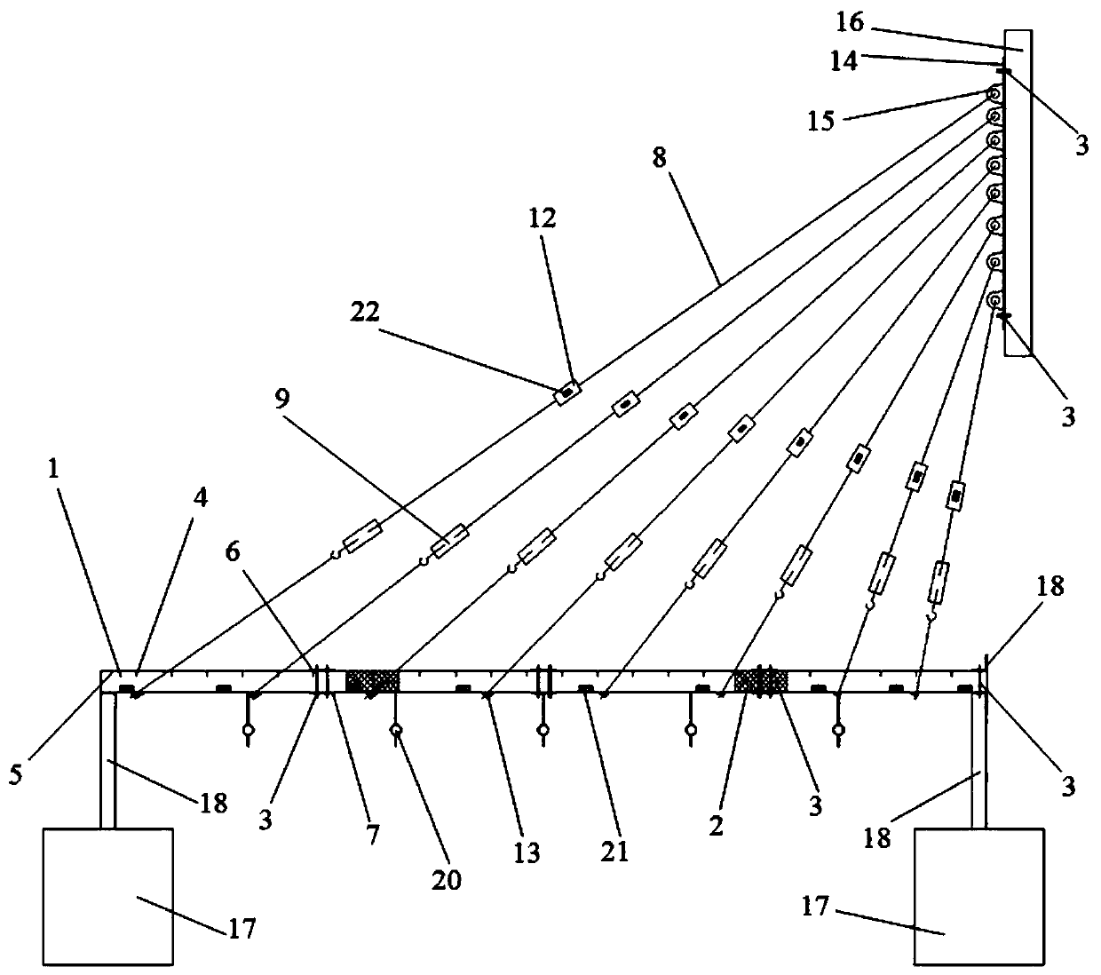 Device and method for simulating typical damage of cable-stayed bridge