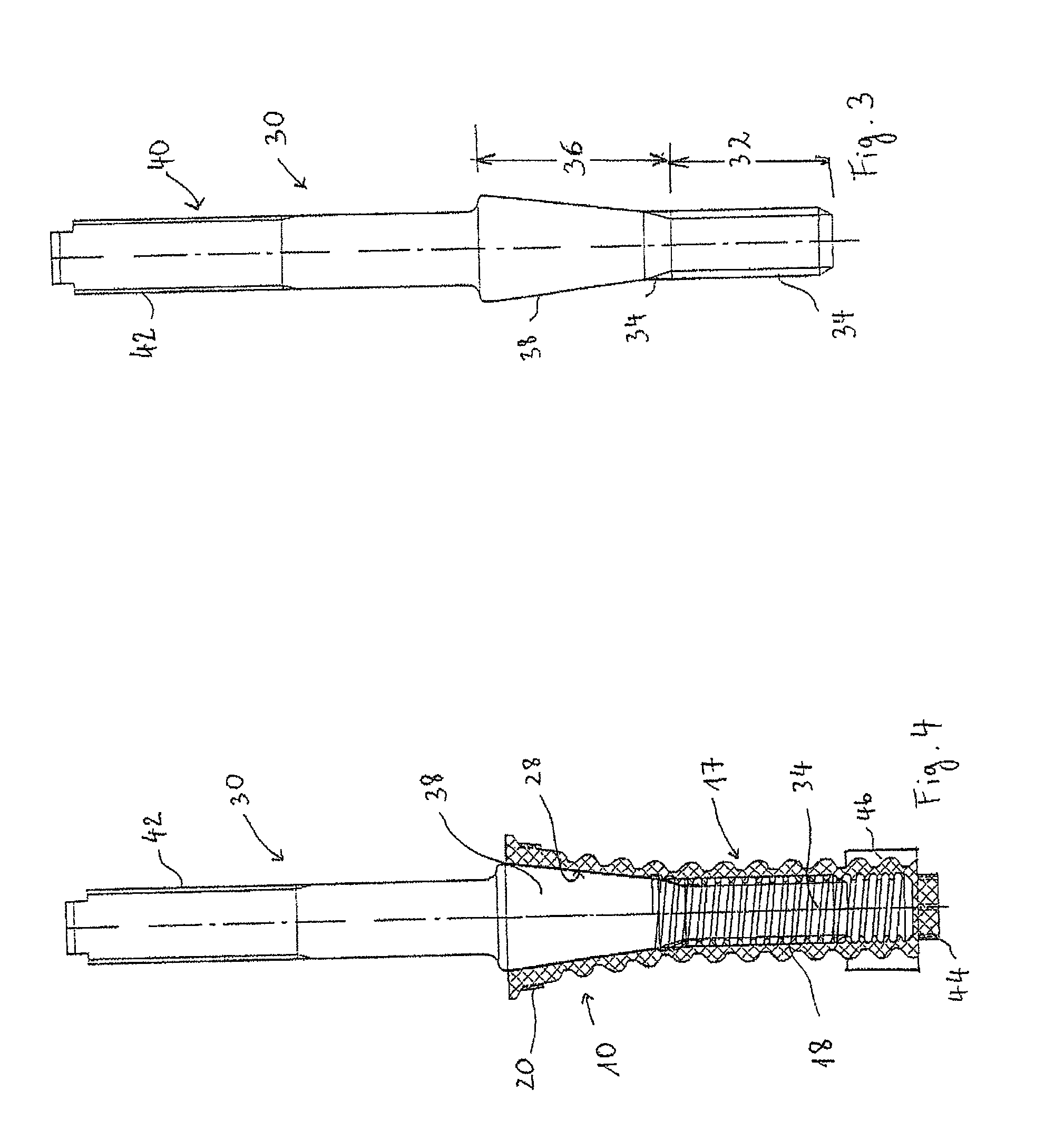 Screw anchor with conical head for rail attachment