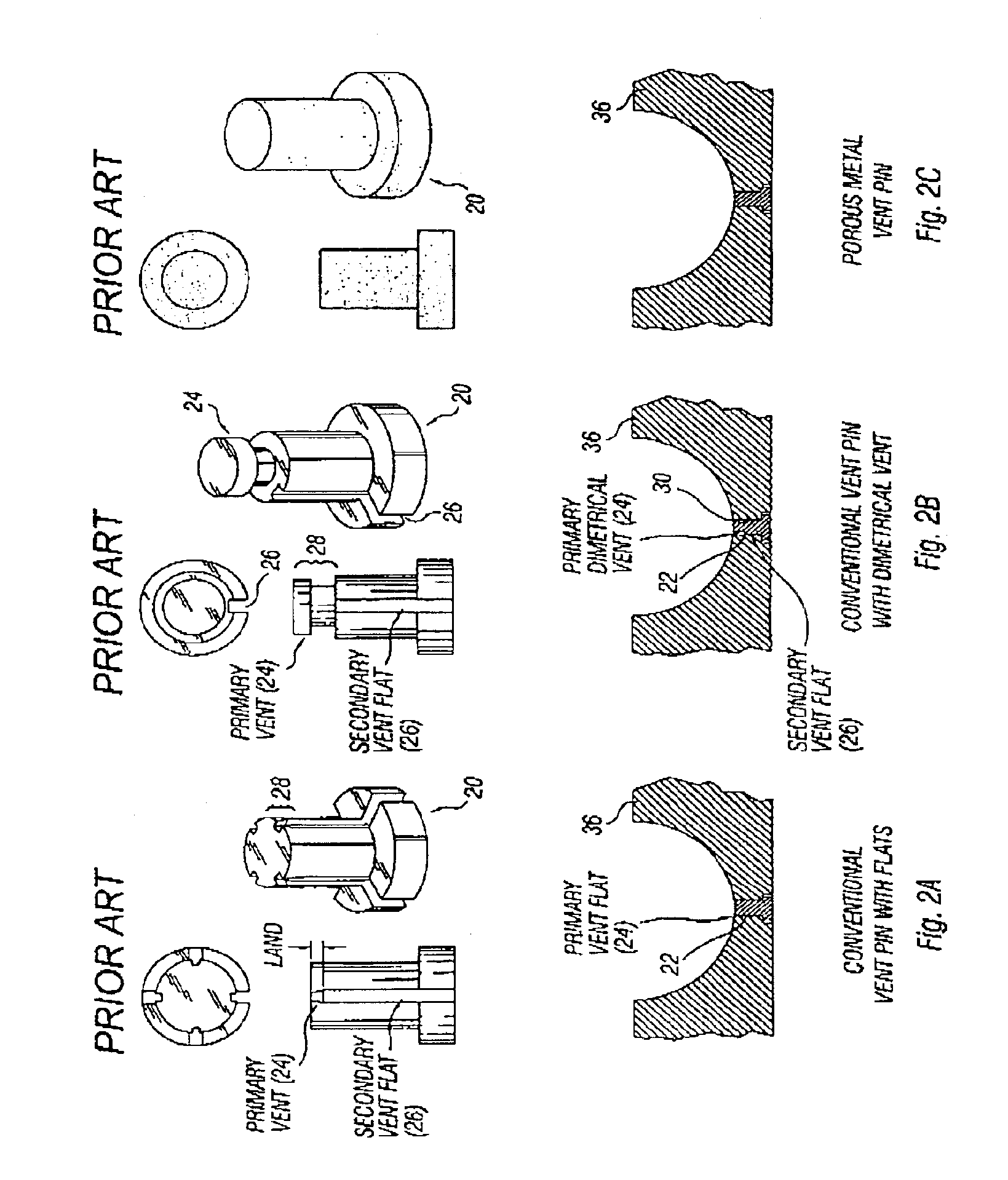 Split vent pin for injection molding