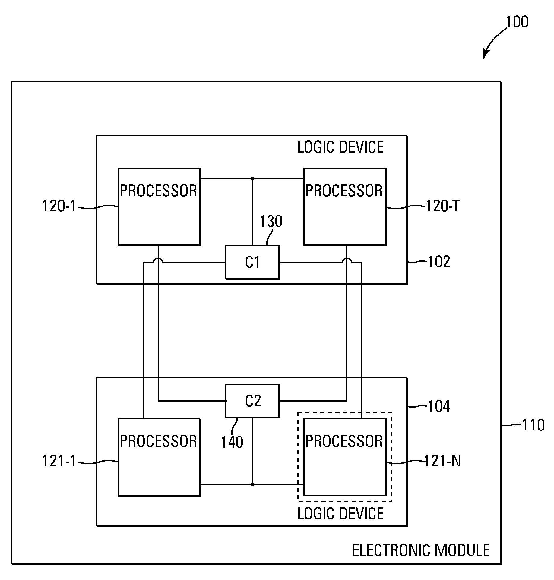 Redundant processing architecture for single fault tolerance