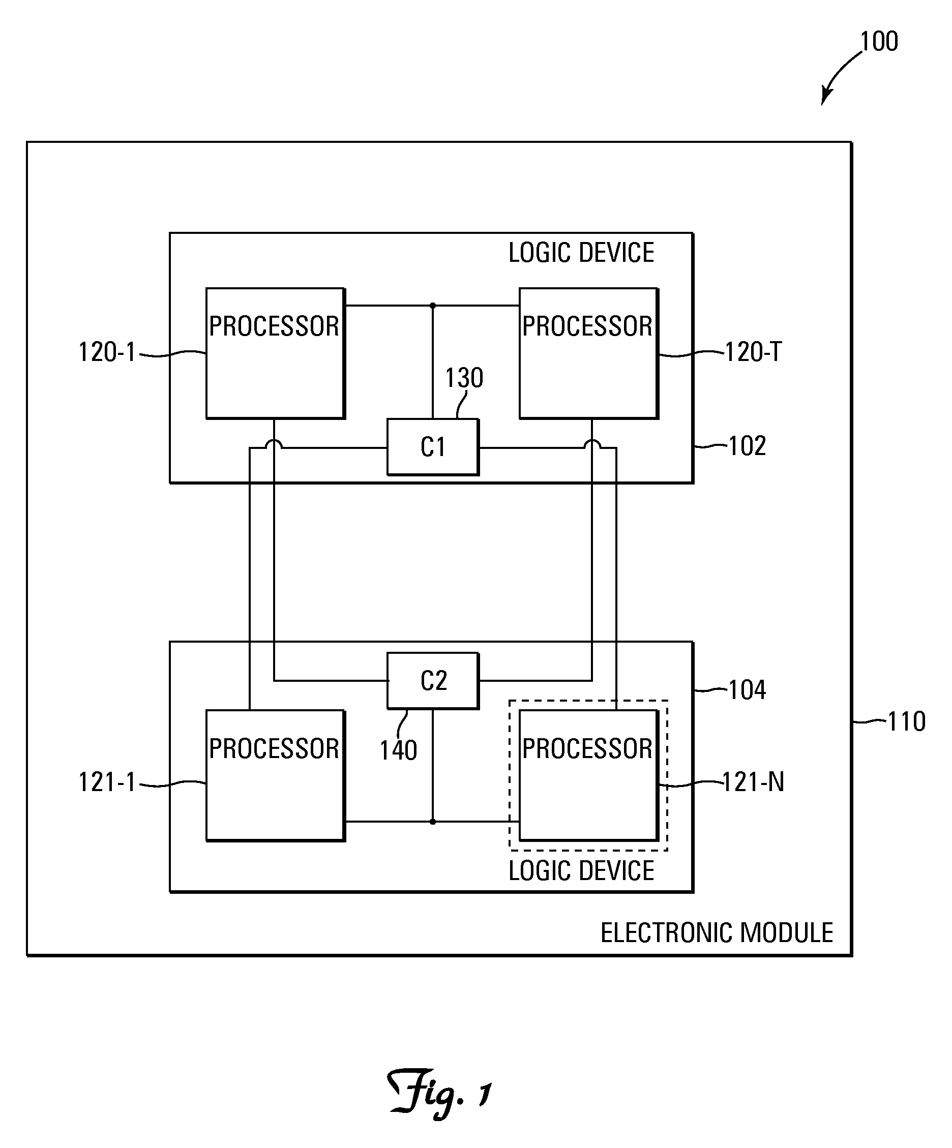 Redundant processing architecture for single fault tolerance