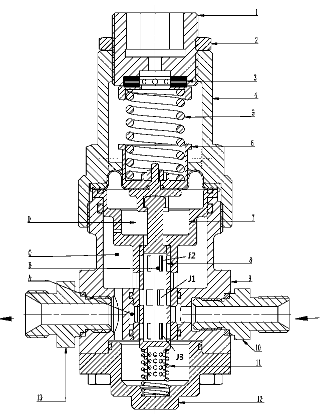 Multi-stage throttling labyrinth pressure reducing valve