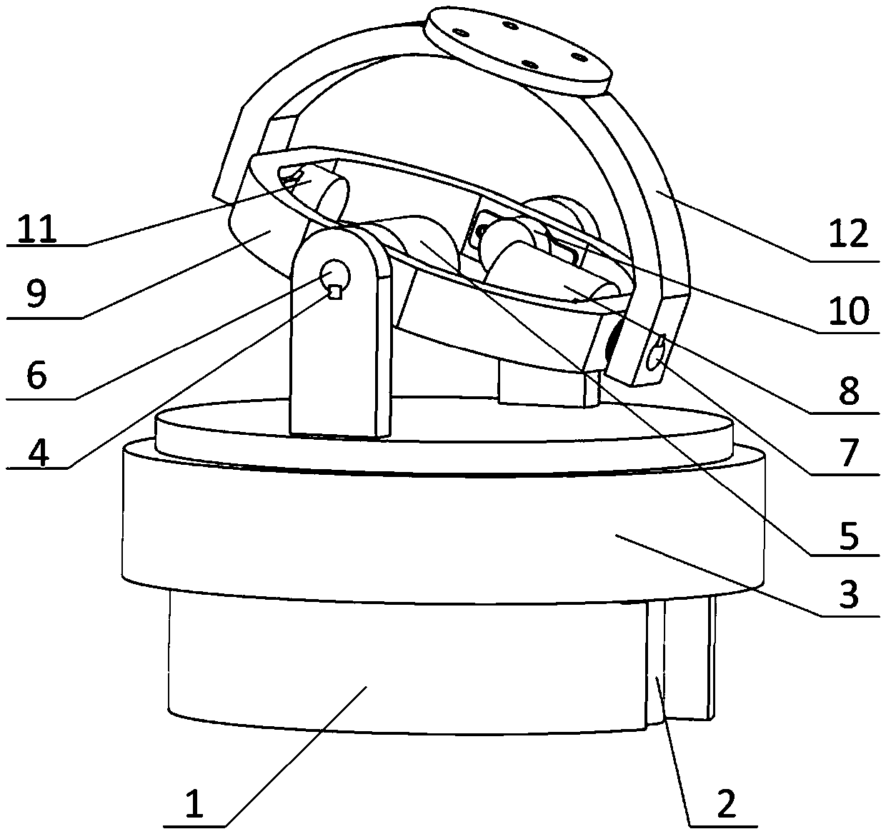 Three-degree-of-freedom spherical wrist based on hydraulic direct drive without singular configuration