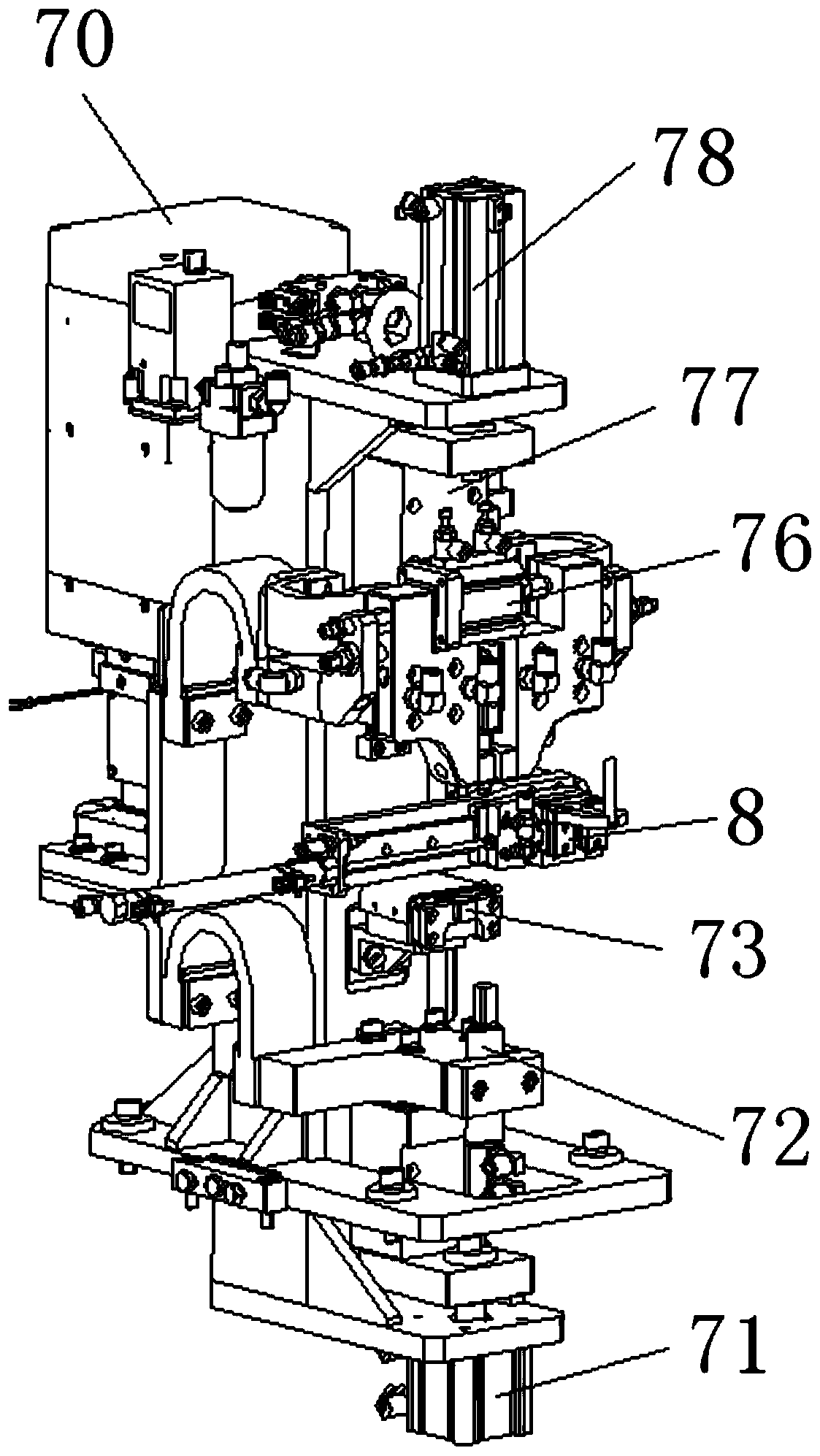 A welding machine for welding copper pins and adapters and its resistance welding process