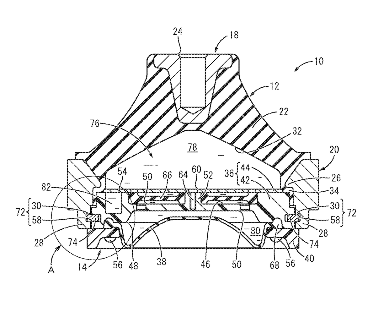 Fluid-filled vibration damping device