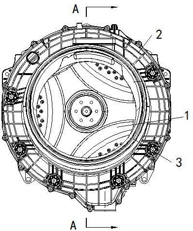 An anti-pinch cloth structure for a drum washing machine and the washing machine