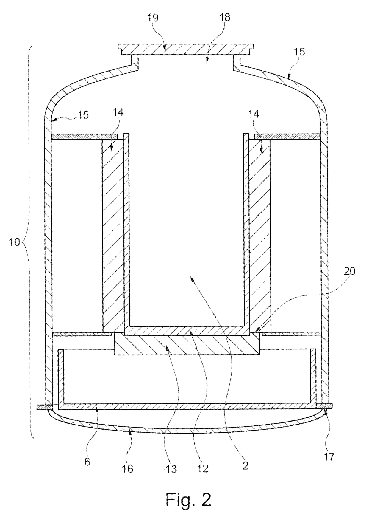 Melting device for consolidating contaminated scrap