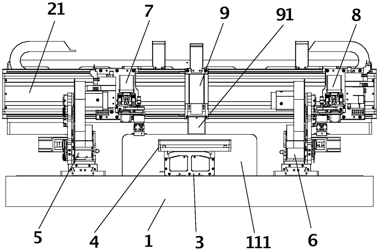 High-speed visual positioning and double-station flexible mounting device, and mounting method thereof