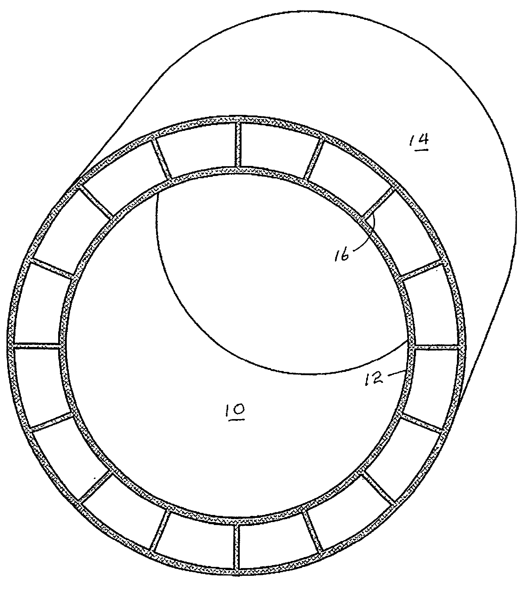 Ribbed core dual wall structure