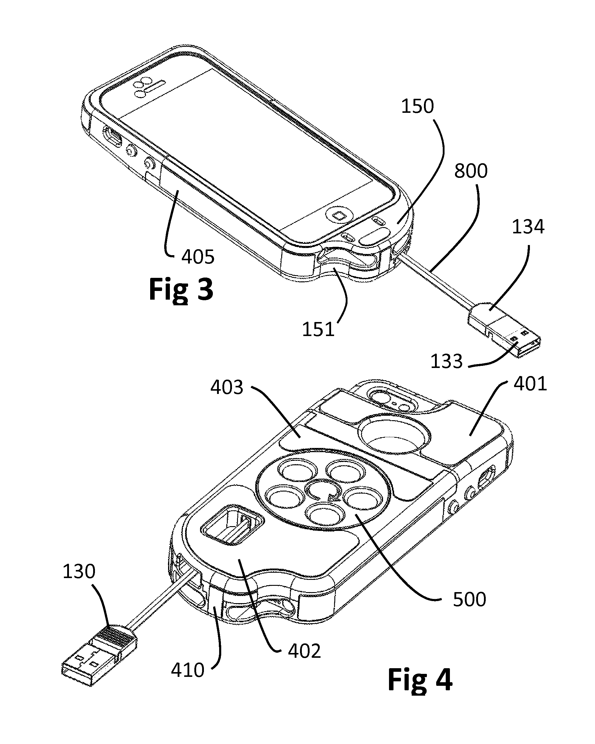 Protective case for portable electronic device with integrated dispensable and retractable charge and sync cable