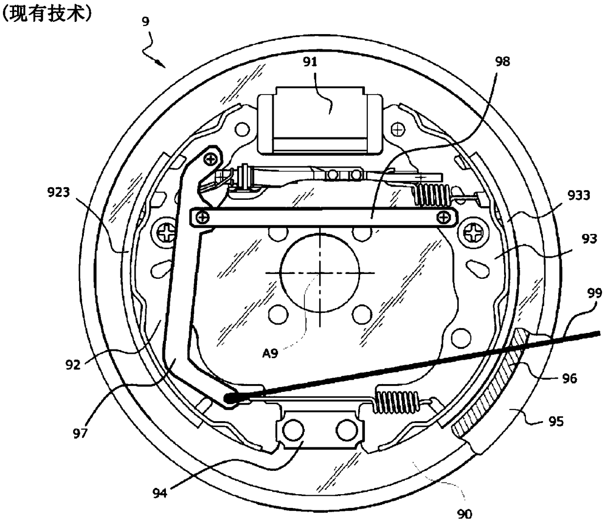 Drum brake apparatus including parking brake operating in dual servo mode and associated vehicle and method of assembly