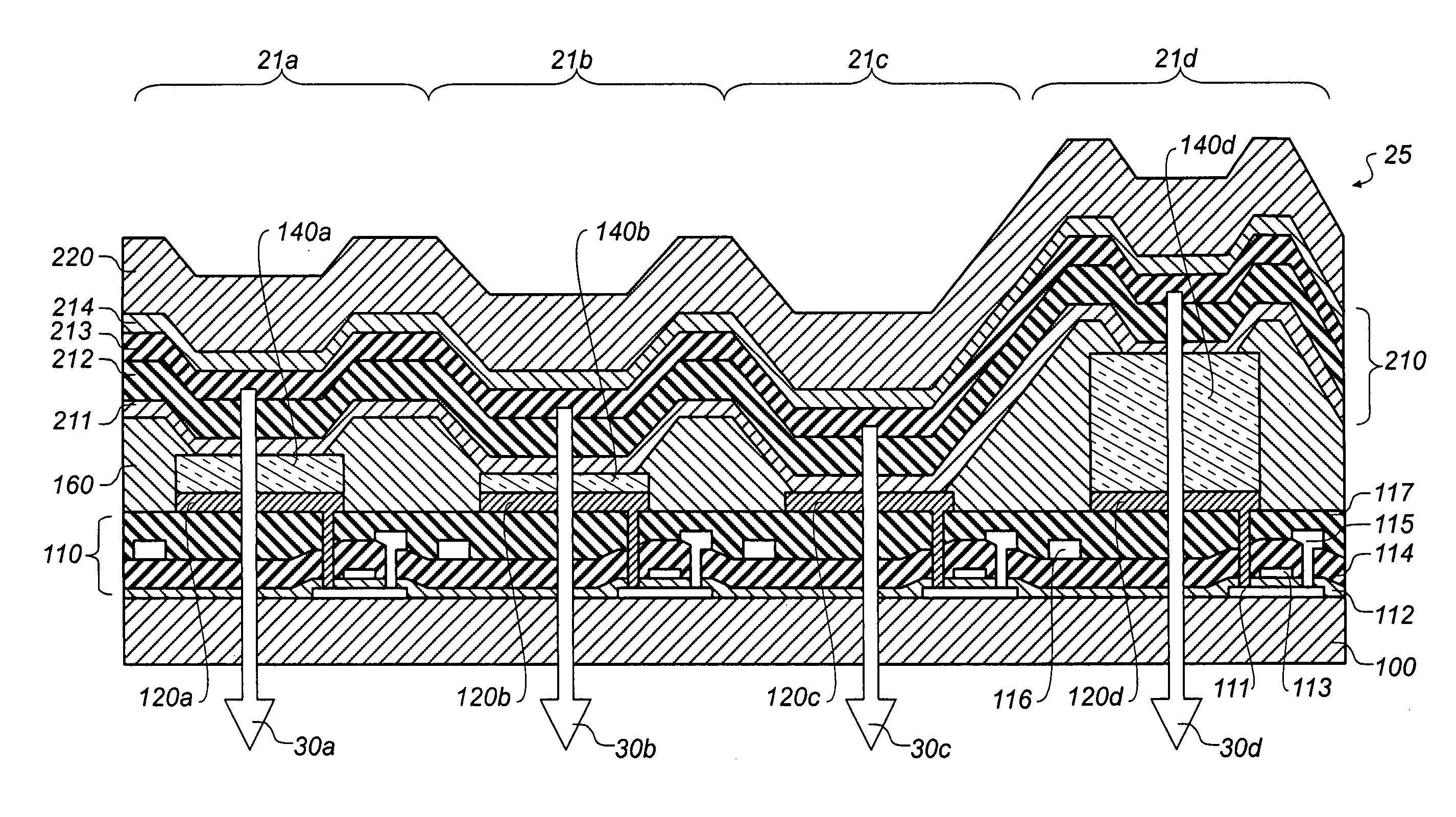 Color OLED with added color gamut pixels