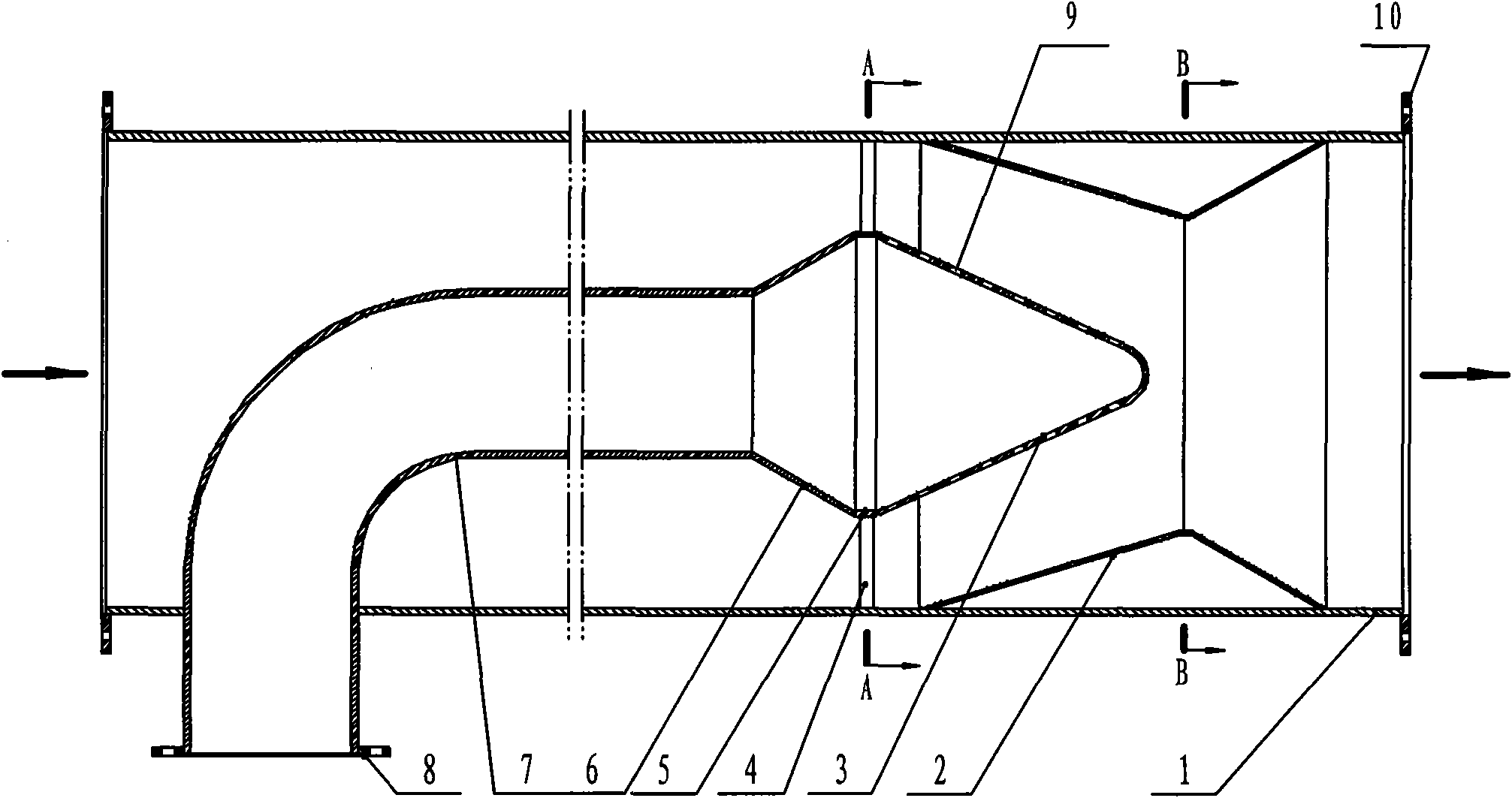 Mixer of coal mine extracted gas and ventilation gas