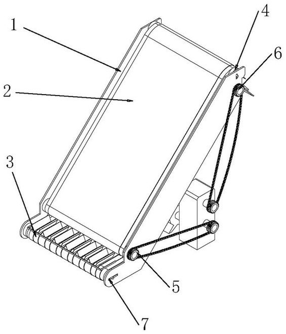 Ordered discharging and line connecting device of particle strip packaging machine