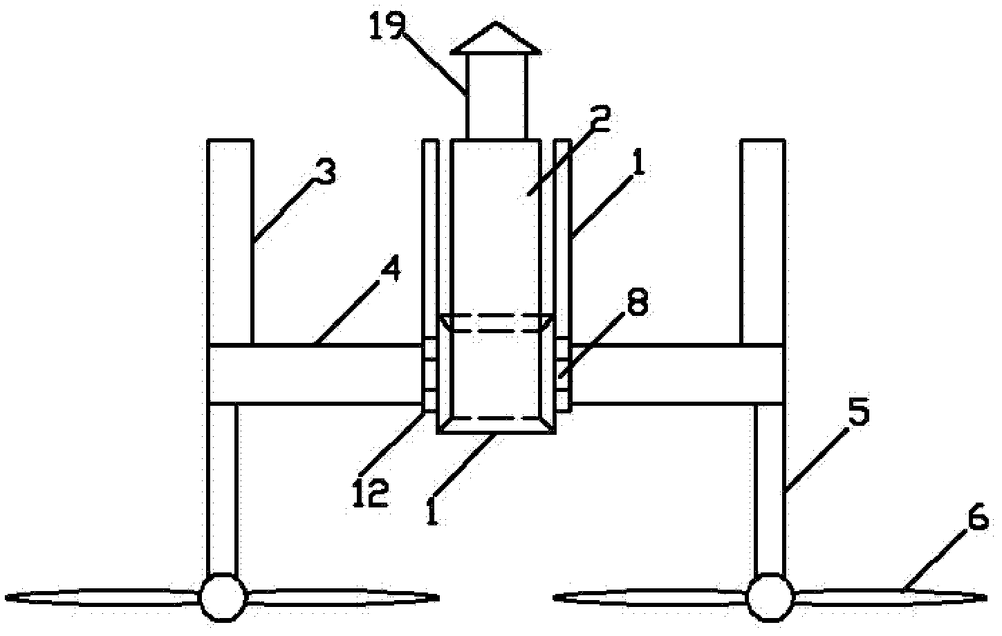 Semi-submersible type tide power generation device