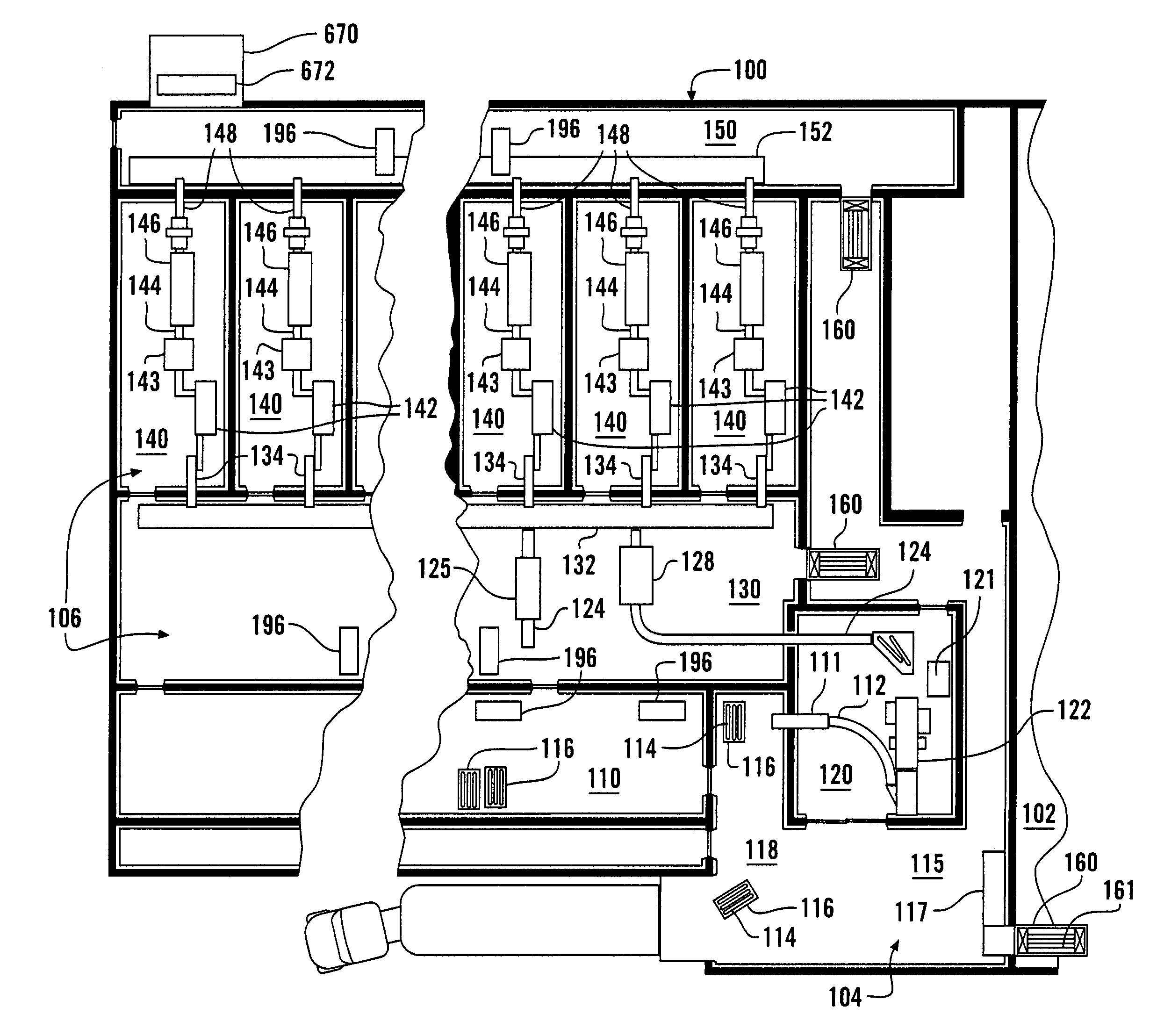 Clean room food processing systems, methods and structures