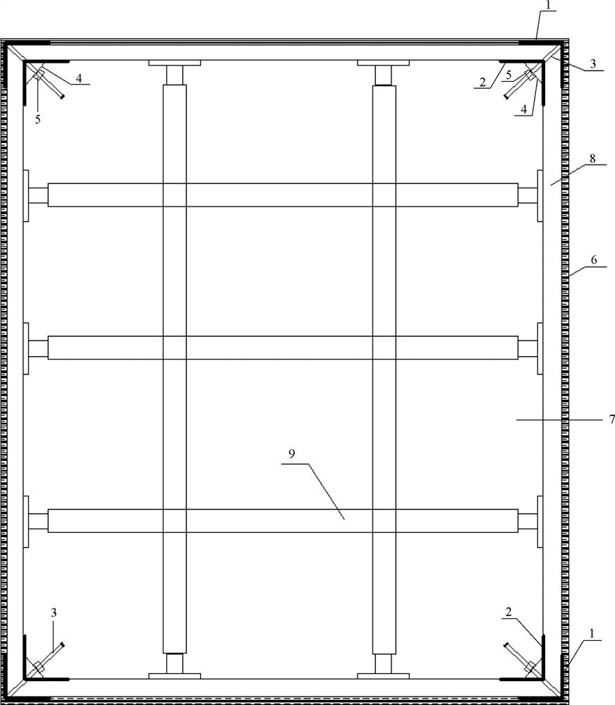 Positioning device for concrete corner structure pouring and using method of positioning device