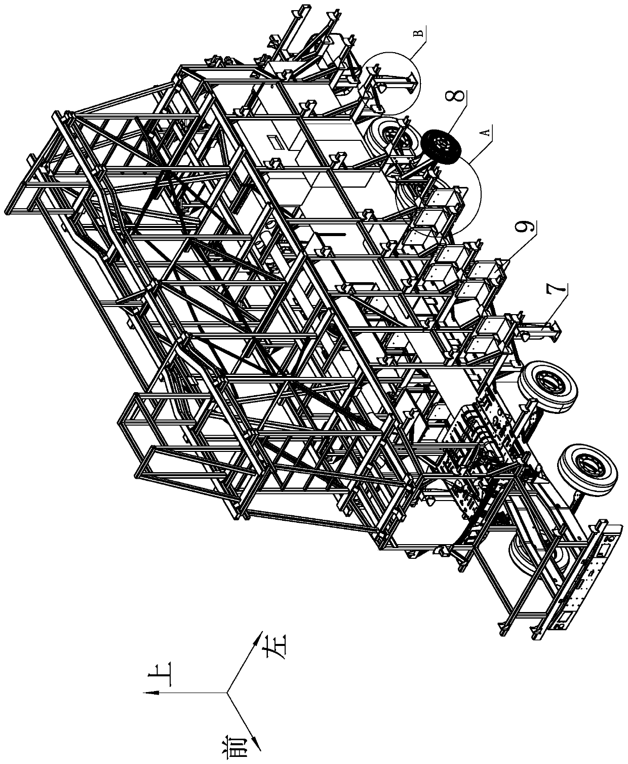 Color car framework convenient to disassemble